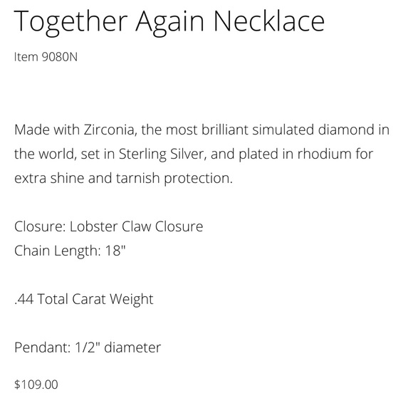 Touchstone Crystal by Swarovski TOGETHER AGAIN little black dress necklace BNIB - Picture 3 of 4
